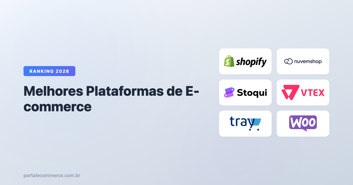 Ranking 2026 das melhores plataformas de e-commerce com logos das principais plataformas